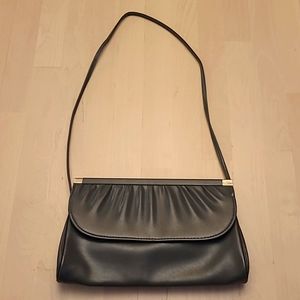 VTG EUC 1980s Stocko Grey Leather Pocketbook with Built-in Mirror